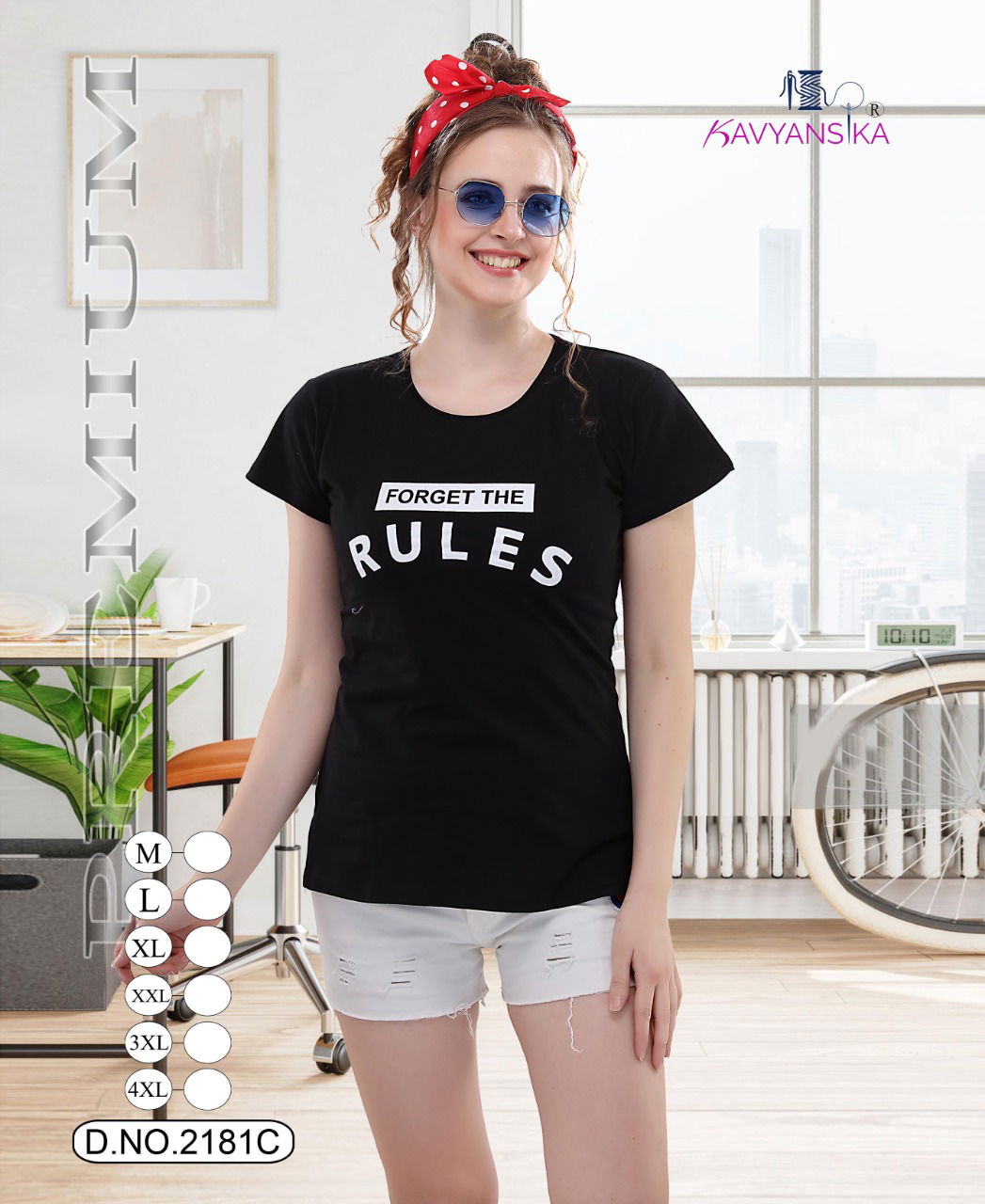 Kavyansika Side Cut 2181 Casual Wear Hosiery cotton T-shirt Collection